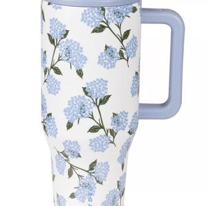 HydroJug Hydrangea 40 oz Traveler Mug with Handle,FACTORY SEALED, small flaw